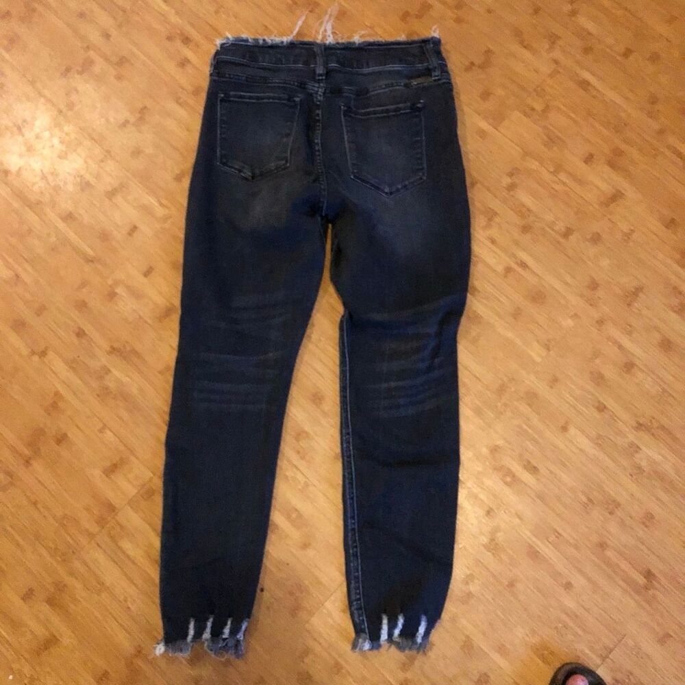 Kancan for Maurice’s raw waist hem distressed estillo grey black size 29 skinny - Picture 7 of 7